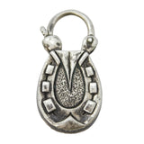 Sterling Silver Lucky Horseshoe Carnelian Agate Lock Pendant Antique c1920