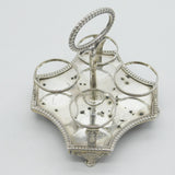 George III Sterling Silver & Cut Glass Cruet Set Antique 1820 London