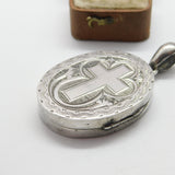 Victorian Large Sterling Silver Cross Pattern Mourning Locket c1860 Antique