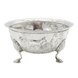 Edwardian Sterling Silver Rural Scene Sweet Bowl Dish Antique 1909 Sheffield