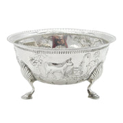 Edwardian Sterling Silver Rural Scene Sweet Bowl Dish Antique 1909 Sheffield