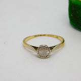 Victorian 18ct Gold & 0.5ct Diamond Solitaire Ring Antique c1890