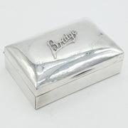 Edwardian Sterling Silver Bridge Playing Card Box Antique 1903 Chester