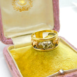 Italian 18ct Three Colour Walking Grizzly Bear Band Ring Vintage c1980