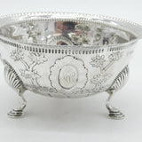 Edwardian Sterling Silver Rural Scene Sweet Bowl Dish Antique 1909 Sheffield