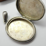 Victorian Large Sterling Silver Cross Pattern Mourning Locket c1860 Antique