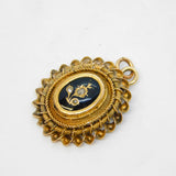 George III 18ct Gold, Enamel, Old-Cut Diamond Drop Pendant Antique c1800