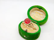Edwardian 9ct Rose Gold & Natural 2.5ct Red Stone Ring Antique c1910