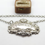 Georgian Sterling Silver Lion Pattern 'Currant' Decanter Label 1821 Antique