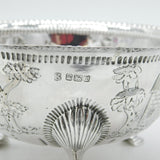 Edwardian Sterling Silver Rural Scene Sweet Bowl Dish Antique 1909 Sheffield