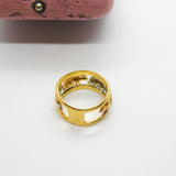 Italian 18ct Three Colour Walking Grizzly Bear Band Ring Vintage c1980