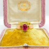 15ct Yellow Gold & Natural Ruby Band Ring Antique c1900 Victorian