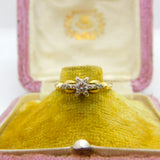 18ct Yellow Gold & 0.15ct Diamond Solitaire Band Ring Antique c1930 Art Deco