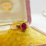 15ct Yellow Gold & Natural Ruby Band Ring Antique c1900 Victorian