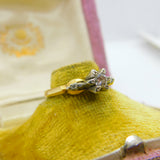 18ct Yellow Gold & 0.15ct Diamond Solitaire Band Ring Antique c1930 Art Deco