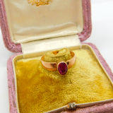 15ct Yellow Gold & Natural Ruby Band Ring Antique c1900 Victorian