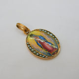 19th Century French 12ct Rose Gold, Enamel & Seed Pearl Mourning Pendant Antique