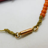 Victorian 9ct Rose Gold Graduating Red Coral Bead Necklace c1860 14" Length