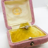 18ct Yellow Gold & 0.15ct Diamond Solitaire Band Ring Antique c1930 Art Deco