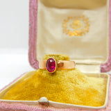 15ct Yellow Gold & Natural Ruby Band Ring Antique c1900 Victorian