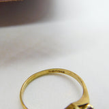 Ruby and Diamond Flower 9ct Yellow Gold Ring Vintage 1979 Birmingham