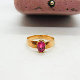 15ct Yellow Gold & Natural Ruby Band Ring Antique c1900 Victorian