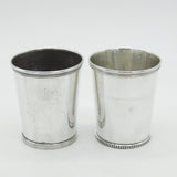 18th Century Pair of American Sterling Silver Beakers Antique by Standish Barry c1790 (Baltimore)