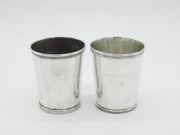18th Century Pair of American Sterling Silver Beakers Antique by Standish Barry c1790 (Baltimore)