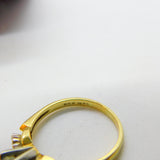 18ct Yellow Gold & 0.15ct Diamond Solitaire Band Ring Antique c1930 Art Deco