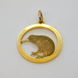 19th Century 9ct Yellow Gold Kiwi Bird New Zealand Pendant Antique c1880s