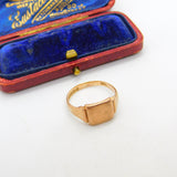 9ct Rose Gold Essential Square Signet Ring 1924 Birmingham Antique Art Deco