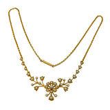 Edwardian 15ct Yellow Gold & Seed Pearl Floral Chain Necklace Antique c1910