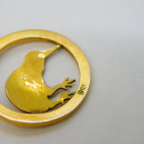 19th Century 9ct Yellow Gold Kiwi Bird New Zealand Pendant Antique c1880s