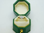 9ct Yellow Gold & Diamond Set Floral Cluster Ring Vintage 1994 Birmingham