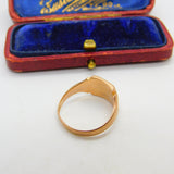 9ct Rose Gold Essential Square Signet Ring 1924 Birmingham Antique Art Deco