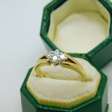 9ct Yellow Gold & Diamond Set Floral Cluster Ring Vintage 1994 Birmingham