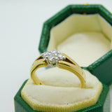 9ct Yellow Gold & Diamond Set Floral Cluster Ring Vintage 1994 Birmingham