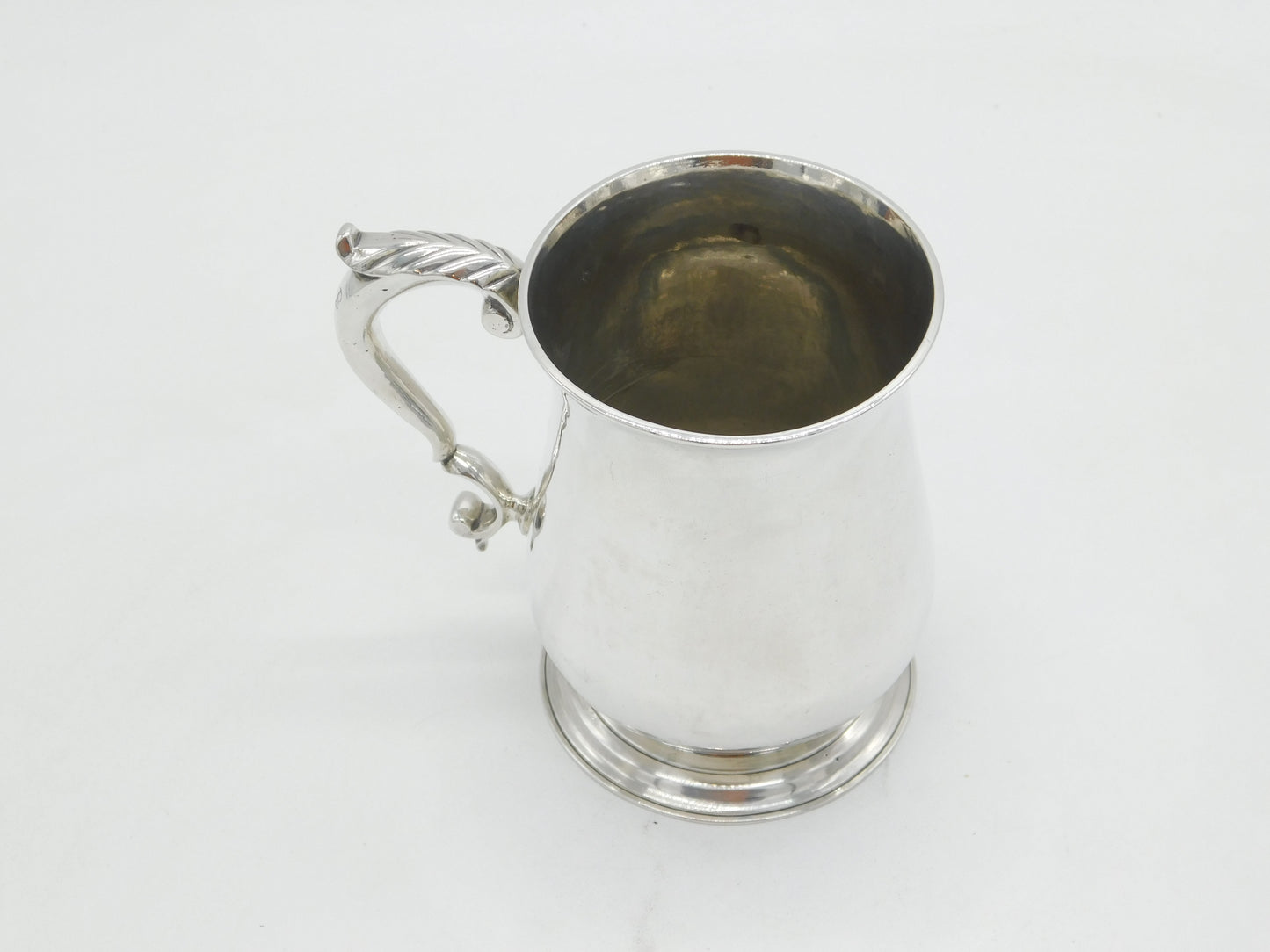 George II Sterling Silver Scrolled Baluster Tankard Antique 1756 London