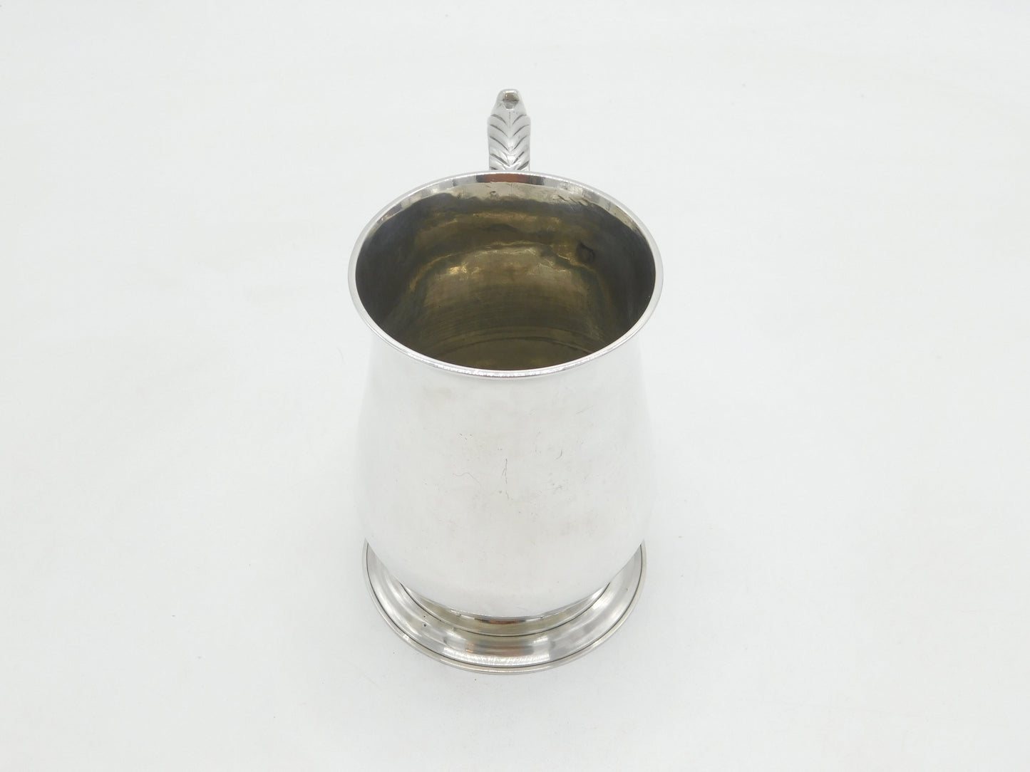 George II Sterling Silver Scrolled Baluster Tankard Antique 1756 London