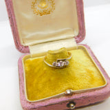 18ct Yellow Gold & 0.4ct Diamond Set Three Stone Crossover Ring c1920 Antique