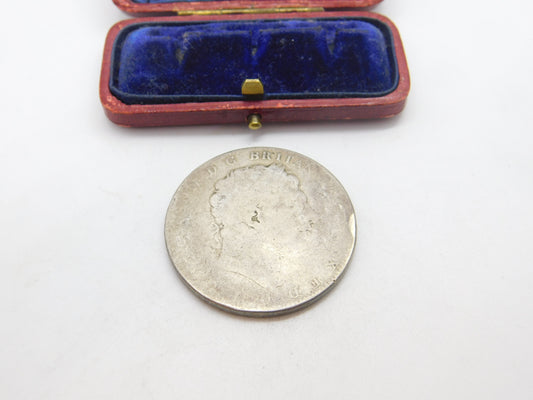 King George III .925 Silver Crown Coin Antique 1820 Fair-Worn Condition