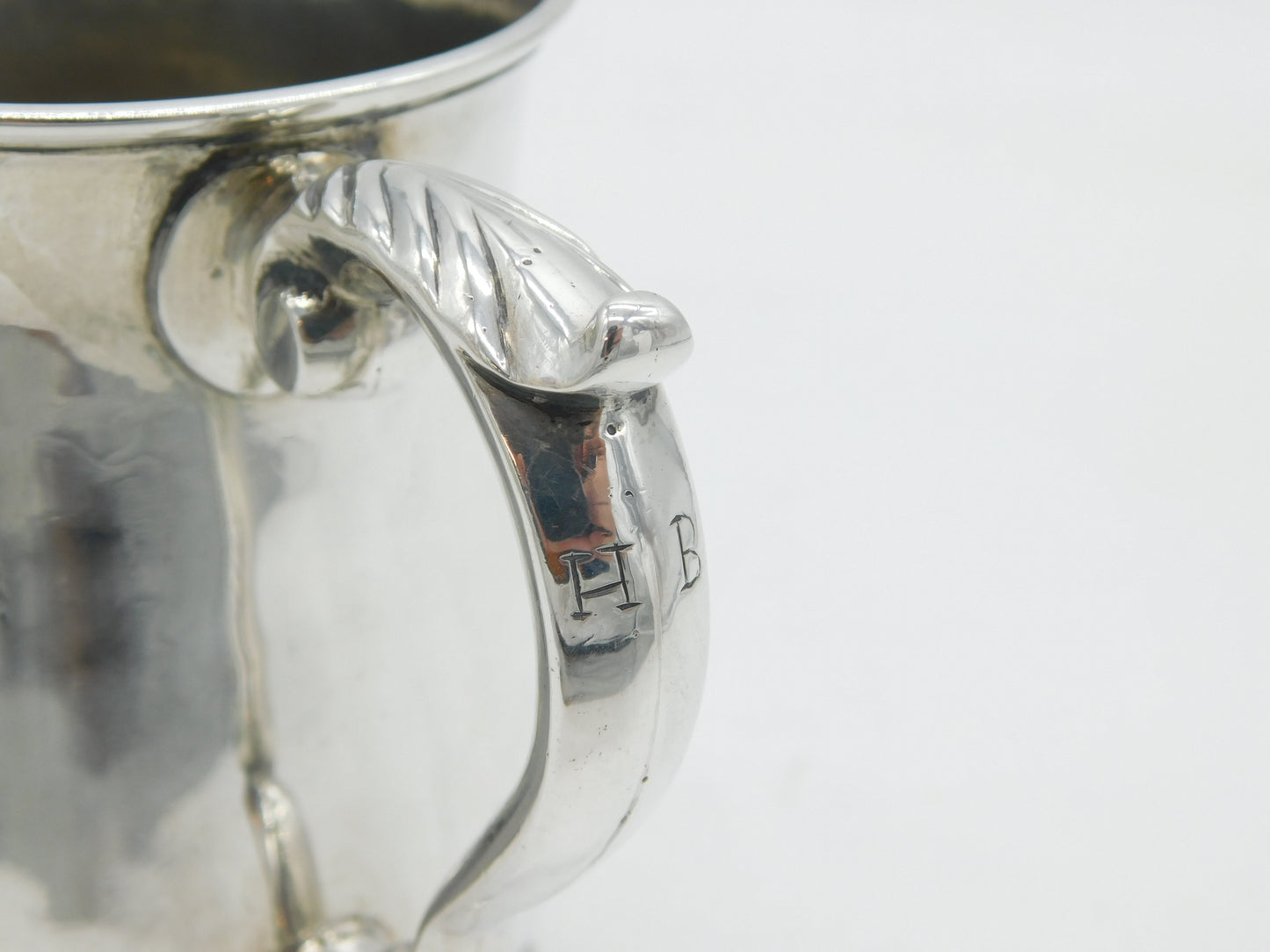 George II Sterling Silver Scrolled Baluster Tankard Antique 1756 London