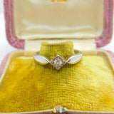 9ct White Gold & 0.1ct Diamond Solitaire Ring Vintage c1990 Sheffield