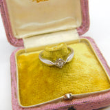 9ct White Gold & 0.1ct Diamond Solitaire Ring Vintage c1990 Sheffield