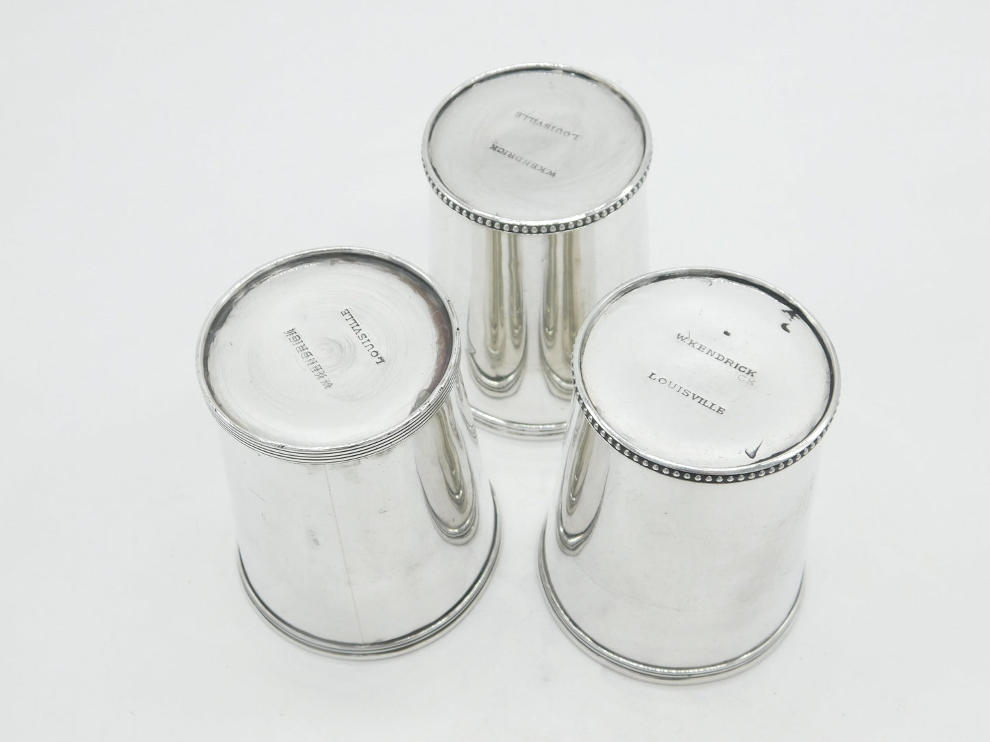 19th Century American Sterling Silver Set of Beakers William Kendrick c1840 (Louisville)