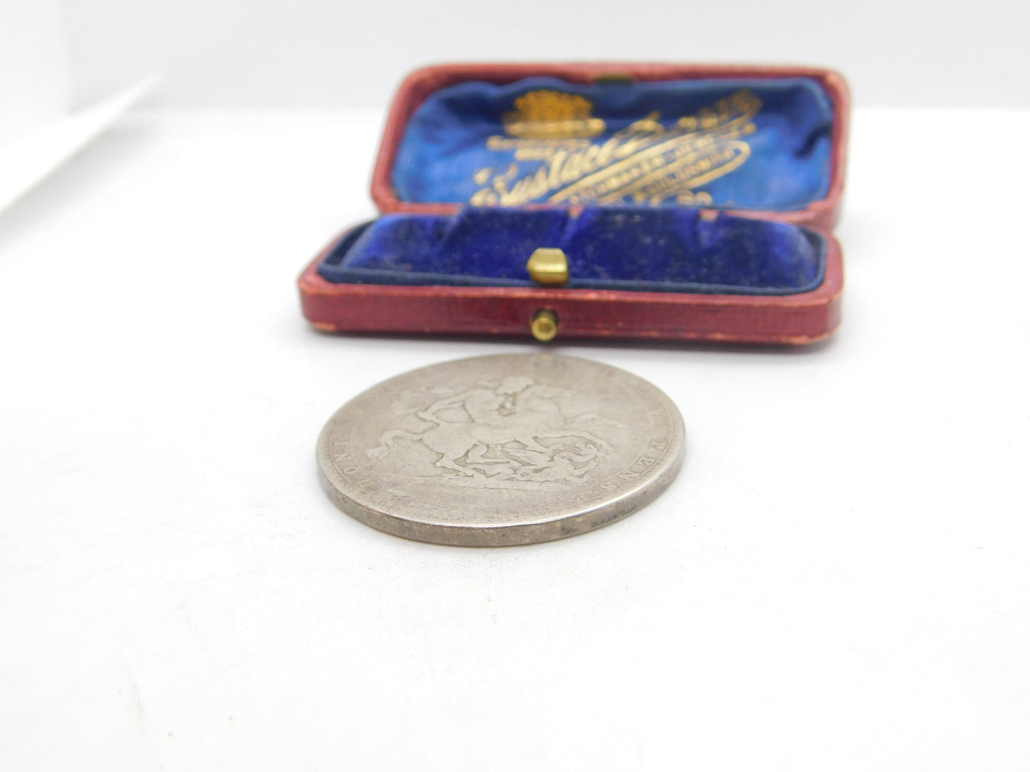King George III .925 Silver Crown Coin Antique 1820 Fair-Worn Condition