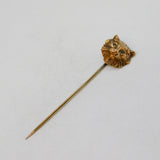 Victorian 18ct Yellow Gold & Emerald Cat Form Stick Pin Antique c1890