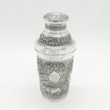 20th Century Burmese Sterling Silver Farm Pattern Cocktail Shaker Antique c1920