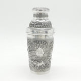 20th Century Burmese Sterling Silver Farm Pattern Cocktail Shaker Antique c1920