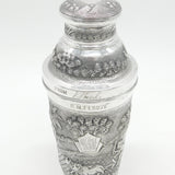 20th Century Burmese Sterling Silver Farm Pattern Cocktail Shaker Antique c1920
